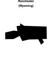 Ranchester, Wyoming blank outline map vector