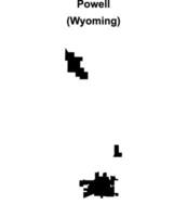 Powell, Wyoming blank outline map vector