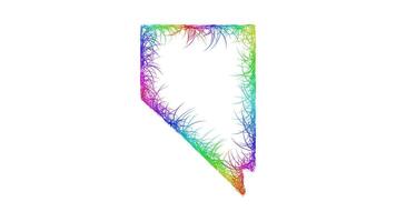 Rainbow sketch outline map of Nevada vector