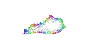 Rainbow sketch outline map of Kentucky vector