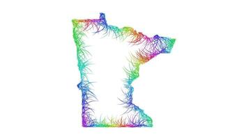 Rainbow sketch outline map of Minnesota vector