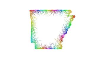 Rainbow sketch outline map of Arkansas vector