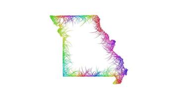 Rainbow sketch outline map of Missouri vector