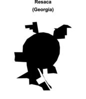 Resaca, Georgia blank outline map vector