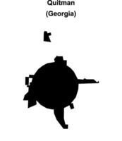 Quitman, Georgia blank outline map vector