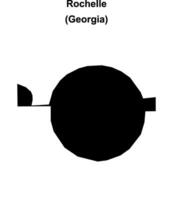 Rochelle, Georgia blank outline map vector