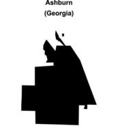 Ashburn, Georgia blank outline map vector