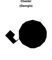Chester, Georgia blank outline map vector