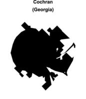 Cochran, Georgia blank outline map vector