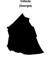 Cataula, Georgia blank outline map vector