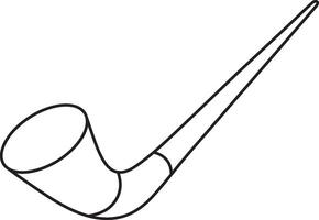 Alpine horn musical instrument, Oktoberfest, simple black and white icon on isolated background vector