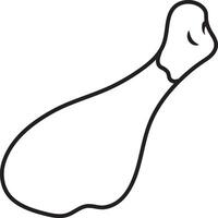 Brathendl chicken leg, oktoberfest, simple black and white icon on isolated background vector