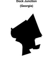Dock Junction, Georgia blank outline map vector