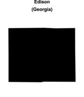 Edison, Georgia blank outline map vector