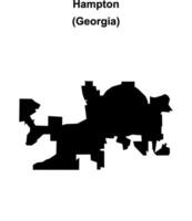 Hampton, Georgia blank outline map vector