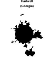 Hartwell, Georgia blank outline map vector