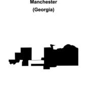Manchester, Georgia blank outline map vector