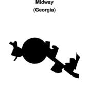 Midway, Georgia blank outline map vector