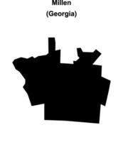 Millen, Georgia blank outline map vector