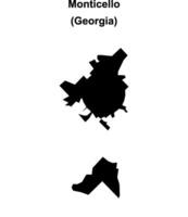 Monticello, Georgia blank outline map vector