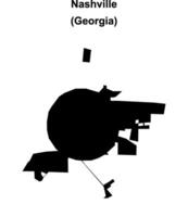 Nashville, Georgia blank outline map vector