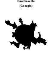 Sandersville, Georgia blank outline map vector