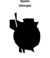 Sparks, Georgia blank outline map vector