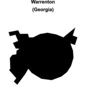 Warrenton, Georgia blank outline map vector
