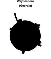 Waynesboro, Georgia blank outline map vector