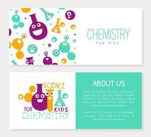 Chemistry for Kids Banner Template with Space for Text, invitation, Banner, Poster, Flyer, Brochure Design, Science for Children, Kids Education Illustration vector