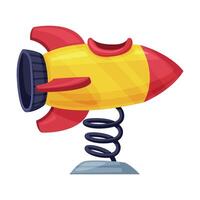 Playground Equipment with Springing Rocket Roundabout Illustration vector