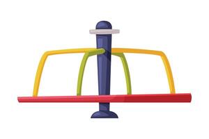 Playground Equipment with Metal Roundabout with Rotating Board Illustration vector