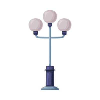Street Light or Lamppost as Road Light Source Isolated on White Background Illustration