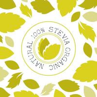 Natural Organic Stevia Banner with Label or Badge Illustration vector