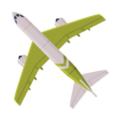 Flying Airplane as Travel and Tourism Symbol Illustration