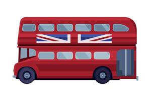 Red Double Deck Bus as Travel and Tourism Symbol Illustration vector