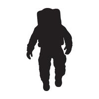 Astronaut in a space flying pose silhouette illustration vector