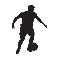 Soccer player with football pose silhouette illustration vector
