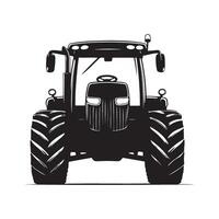 Farm Tractor front view silhouette illustration vector