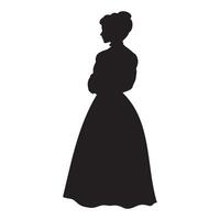 Victorian woman silhouette illustration vector