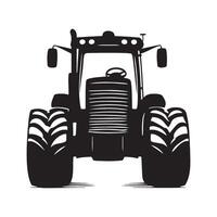 Tractor front view silhouette illustration vector