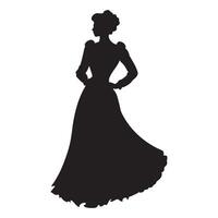 Victorian princess silhouette illustration vector