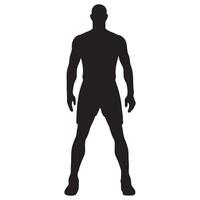 Athlete player standing pose silhouette illustration vector