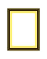 Realistic frame mockup golden black white empty modern square rectangle border blank poster on wooden wall background photo art presentation exhibition template in elegant interior room vector