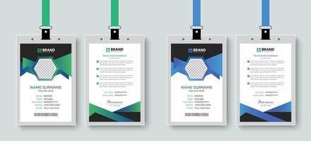 Multipurpose modern and simple office employee id card or identity card design layout template. Template design for business company office id card, staff card design. vector