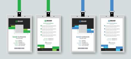 Modern creative and minimal corporate employee id card or identity card design layout. Template design for a business company identity card, id card design. vector