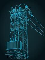 Transformer station illustration vector