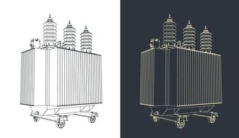Power transformer illustrations vector
