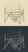 Grain hopper illustrations vector