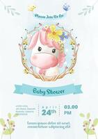 Cute baby shower invitation design vector